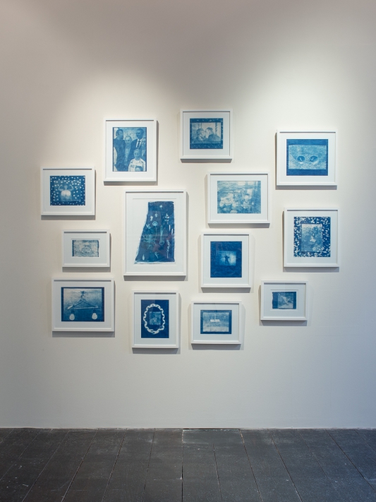 Thomas Mailaender: Cyanotypes, installation view, Roman Road booth D5, Photo London, London, 21 May - 24 May 2015. © Ollie Hammick