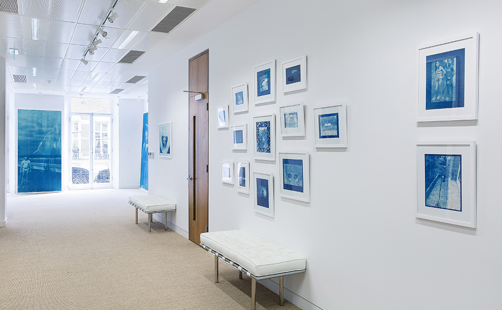Thomas Mailaender: Prussian Blue, installation view, Roman Road at Omer Tiroche Gallery, London, 25 August - 25 September 2015. © Ollie Hammick