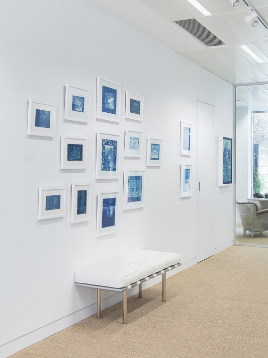 Thomas Mailaender: Prussian Blue, installation view, Roman Road at Omer Tiroche Gallery, London, 25 August - 25 September 2015. © Ollie Hammick
