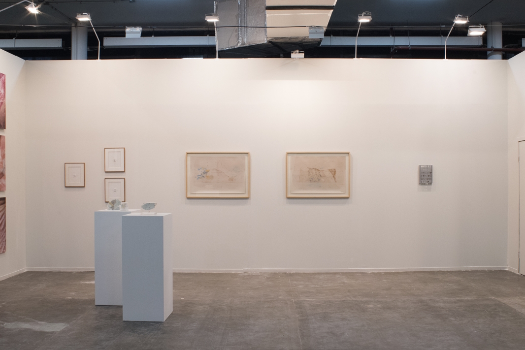Alix Marie and Marie Orensanz, installation view, Roman Road stand L12, SP-Arte/2018, São Paulo, 11 – 15 April 2018. Courtesy of Roman Road and the artists. © Rafael Chvaicer and Ana Viotti