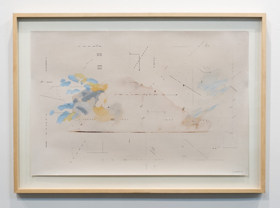 Marie Orensanz, Re Transmitir, 1983. Drawing and paint on photographic paper, 60 x 90 cm (74.5 x 103.5 cm with frame), unique. Courtesy of Roman Road and the artist. © Rafael Chvaicer and Ana Viotti